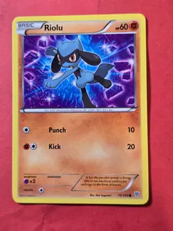 2013 Pokemon Black and White Plasma Storm #75 Riolu, C, NF/H, cd2 - Image 1