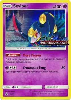 NM-Mint, English - 1 x Pokemon Seviper - SM46 - Pre-Release Promo Sun and Moon P - Image 1