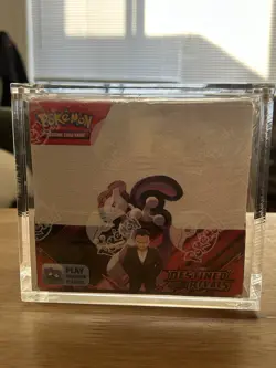 Pokemon Destined Rivals Sealed Booster Box. Mint & Acrylic Case Included! - Image 1