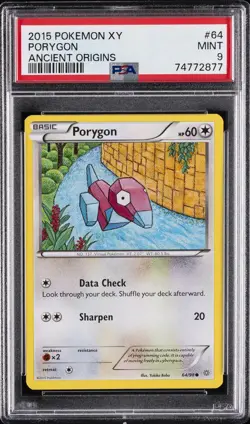 2015 POKEMON XY ANCIENT ORIGINS #64 PORYGON PSA 9 - Image 1