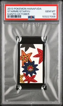 2013 POKEMON HANAFUDA KANTO OCTOBER STARMIE/STARYU PSA 10 - Image 1