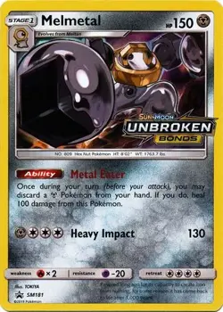 Slightly Played, English - 1 x Pokemon Melmetal - SM181 - Pre-Release Promo Sun - Image 1