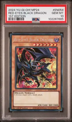 2024 YU-GI-OH! MP24-25TH ANV TIN: DUELING MIRRORS RED-EYES BLACK DRAGON PSA 10 - Image 1
