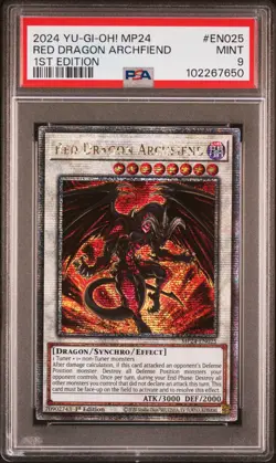 2024 YU-GI-OH! MP24-25TH ANV TIN: DUELING MIRRORS RED DRAGON ARCHFIEND PSA 9 - Image 1