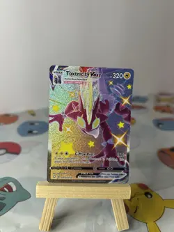 Pokemon TCG Toxtricity VMAX Shining Fates Holo Rare Card SV113/SV122 - Image 1