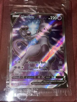 Pokemon TCG Mewtwo v SWSH229 Ultra Rare Black Star Promo Card - SEALED!! - Image 1