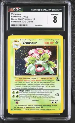 CGC 8 Venusaur 2000 Black Star Promos 13 Holo Pokemon Card - Image 1
