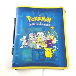 Pokemon Card Storage 3 Ring Zip Binder Gotta Catch Em All Folder 1999 Has Wear - Image 1