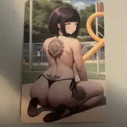 Matchmaker Spicy Waifu NSFW A5 Size Card Board Hinata Naruto Tatto Red Lady - Image 1