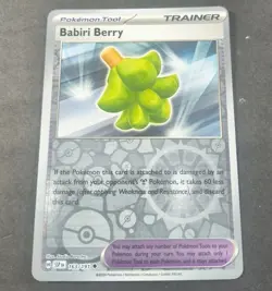 Pokemon Surging Sparks Babiri Berry Reverse Holo Trainer Card 163/191 NM - Image 1