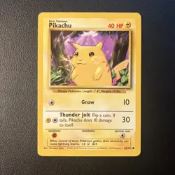 Pikachu - 58/102 - Pokemon Base Set Unlimited common Card WOTC LP - Image 1