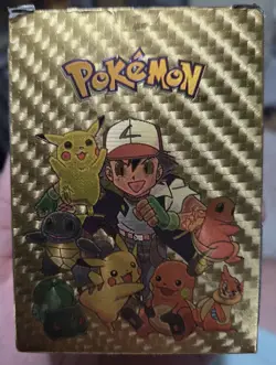 Pokemon Gold Fan Art Collection With Deck And Cards Charizard Mewtwo Pikachu Etc - Image 1