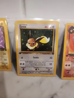 Pokemon Card Set: Dark Jolteon, Eevee, Dark Flareon 1st Edition - Image 3