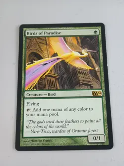 Magic: The Gathering Birds of Paradise Card M12 MTG LP - Image 1