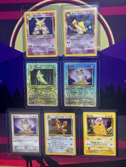 Vintage Pokemon 7 Card Lot | Rare Holo Reverse Promo | Legendary Collection WOTC - Image 1
