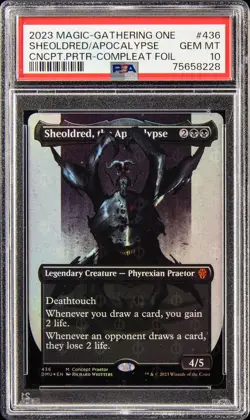 2023 MTG PHYREXIA: ALL WILL BE ONE #436 SHEOLDRED, THE APOCALYPSE PSA 10 - Image 1