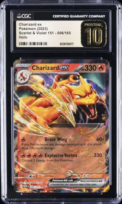 2023 POKEMON SCARLET & VIOLET 151 - HOLO #006/165 CHARIZARD EX CGC 10 PRISTINE - Image 1