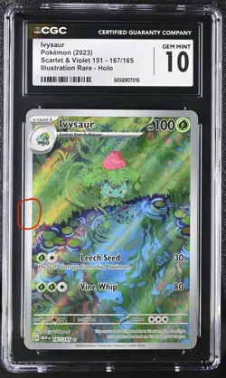 2023 Pokemon S&V 151 Ivysaur Illustration Rare 167/165 CGC 10 Gem Mint - Image 1
