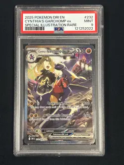 Pokemon TCG Cynthia's Garchomp ex SIR 232/182 - PSA 9 - Destined Rivals - Image 1