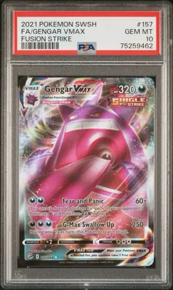 PSA 10 Gengar VMAX #157 Full Art 2021 Pokemon SwSh Sword & Shield Fusion Strike - Image 1