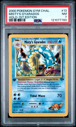 2000 POKEMON GYM CHALLENGE HOLO-1ST EDITION #13 MISTY'S GYARADOS PSA 7 - Image 1