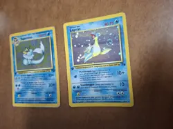 2 Carte Holo Pokemon Lapras 10/62 Fossil Vaporeon 12/64 Jungle prima edizione IT - Image 2