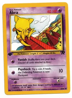 Pokemon Card: Abra 49/82 1st Edition Team Rocket Set! EXC - Image 1