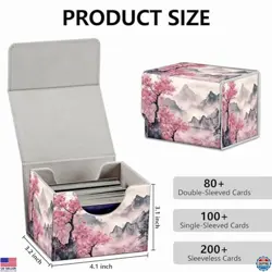 Pink Trees & Mountains Magnet Card Case Deck Box - Holds 200 MTG & TCG Cards - Image 2