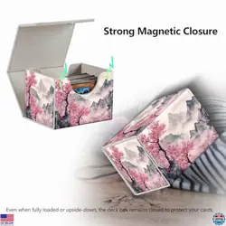 Pink Trees & Mountains Magnet Card Case Deck Box - Holds 200 MTG & TCG Cards - Image 4