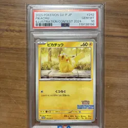 PSA10 Pikachu 242/SV-P Illustration Contest 2024 Pokemon Card Japanese - Image 1