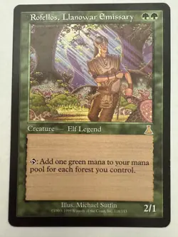 MTG: Rofellos, Llanowar Emissary Card Regular Urza's Destiny - LP/Excellent - Image 1