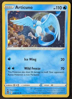 Articuno Silver Tempest HD Swirl Cosmos Holo Rare Pokemon Card 036/195 (NM) - Image 1