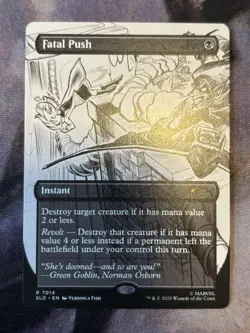 MTG Spider-man Fatal Push (7014) Non-Foil Rare Sketch Ver Card Secret Lair NM/MT - Image 1