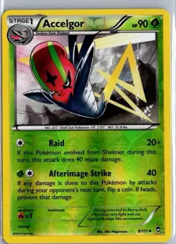 Pokemon Accelgor 9/111 XY - Furious Fists Reverse Holo LP - Image 1