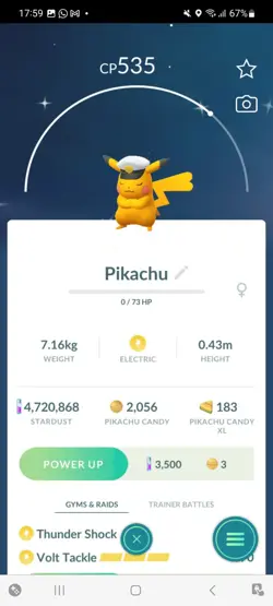 Pokemon Go Shiny Captain Pikachu - Image 1