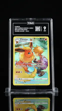 2022 POKEMON BRILLIANT STARS #TG01/TG30 FLAREON FULL ART TRAINER GALLERY TAG 9 - Image 1