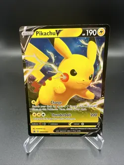 Pikachu V SWSH061 Sword & Shield Black Star Promo Pokemon TCG Card NM/MINT - Image 1