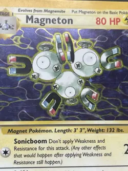 Vintage 90s Pokemon TCG Magneton Fossil Rare Holo Card 11/62 - Image 5