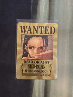Nico Robin One Piece Wanted Poster Gold Card - Image 1