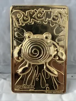 Pokemon 1999 23k Gold Plated Trading Card Burger King Promo #61 Poliwhirl - Image 1