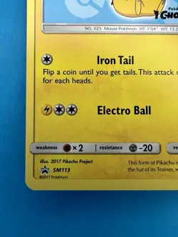 Ash's Pikachu SM113 Sun & Moon Black Star Promo Card Pokemon TCG NM - Image 4