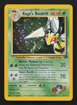 Koga’s Beedrill Holo 9/132 - Gym Challenge 2000 - WOTC Pokemon Card Near Mint - Image 1