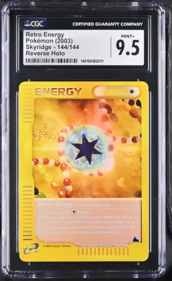 CGC 9.5 MINT+ Retro Energy 2003 Skyridge 144/144 Reverse Holo Pokemon Card - Image 1