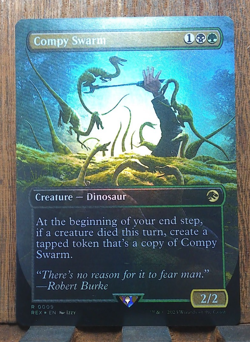 MTG Compy Swarm *BORDERLESS FOIL* Jurassic World Collection 0009 NM - Image 1
