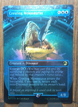 MTG Cresting Mosasaurus ( FOIL Borderless ) Universes Beyond: Jurassic World NM - Image 1
