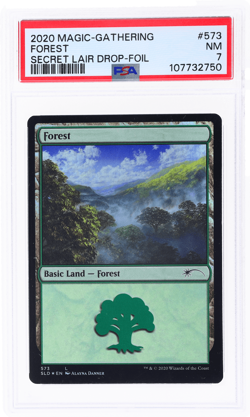 2020 Magic the Gathering Secret Lair Drop Forest Foil #573 PSA 7 - Image 1