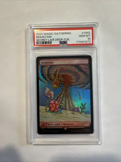 2025 MTG Magic The Gathering SpongeBob Secret Lair Mountain Foil #1942 PSA 10! - Image 1