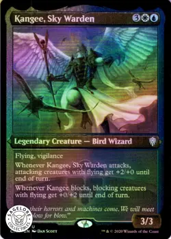 MTG Kangee, Sky Warden (Foil Etched) (603) | NM Foil | Commander Legends {CMR} - Image 1