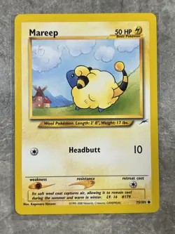 Mareep 75/105 Pokemon TCG Neo Destiny Unlimited Vintage Regular (Light Play) - Image 1