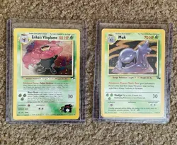 Vintage Pokemon Lot (Fossil and Gym Heros) Erika’s Vileplume (HP) + Muk (MP) - Image 1